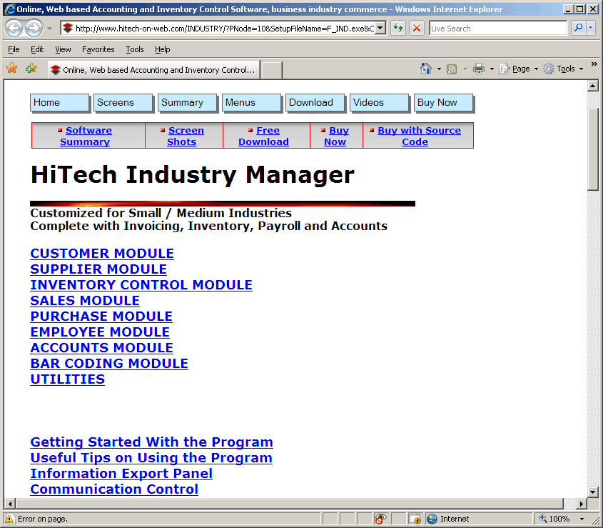 Inventory Control Software for Catering Industry, Industry Specific Software, Accounting, ERP, CRM Software for Industry, Industry Software, ERP, CRM and Accounting Software for Industry, Manufacturing units. Modules : Customers, Suppliers, Inventory Control, Sales, Purchase, Accounts & Utilities. Free Trial Download